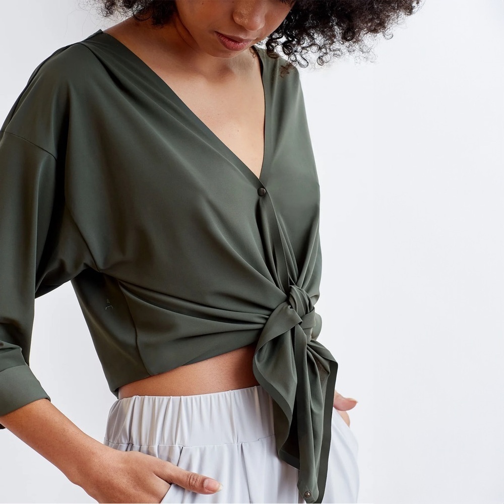 Aday - That's A Wrap Top - Moss
